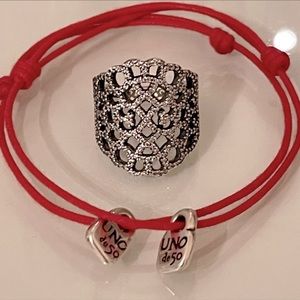 Pandora Shimmering Lace Ring Size 7